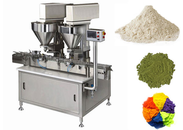 Automaatne 2 peaga pulbri täitmise masin